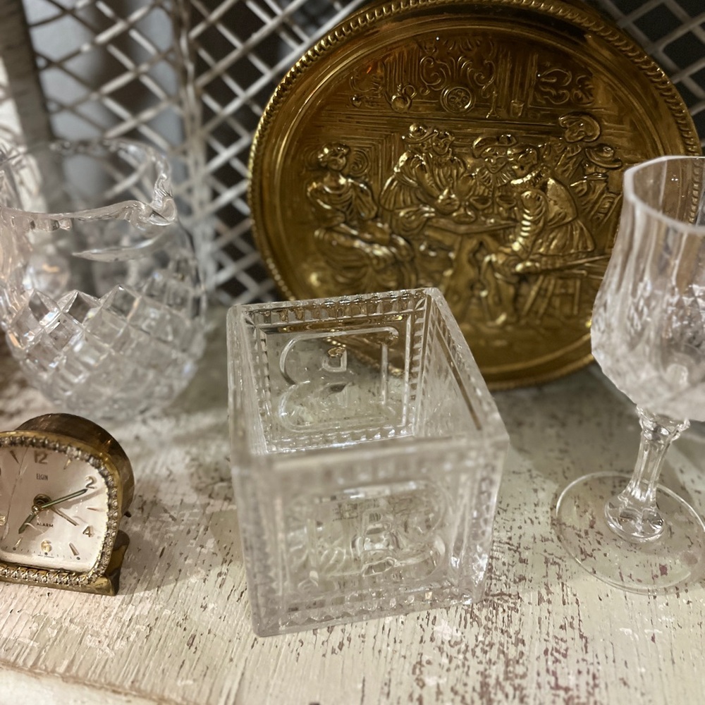 Lovely Baby Shower Decorations / Flower Vase / Crystal Baby Block